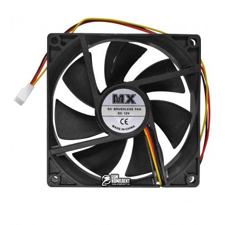 Вентилятор MX-9025 92 x 92 x 25 mm, 12V, 0.2A, 3 дроти з функцією FG (139245)
