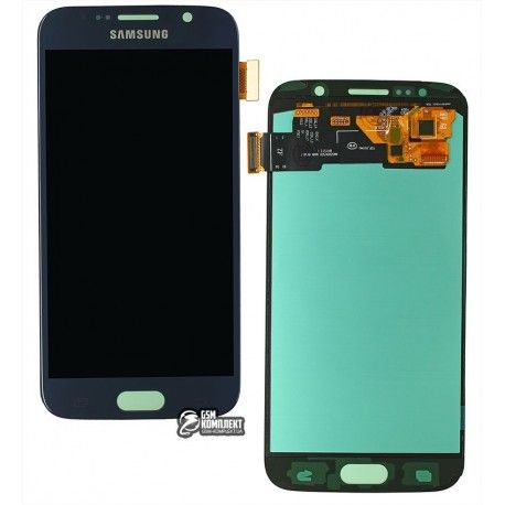 Дисплей Samsung G920 Galaxy S6, синій колір, з сенсорним екраном (дисплейний модуль), (OLED), High quality (133356)