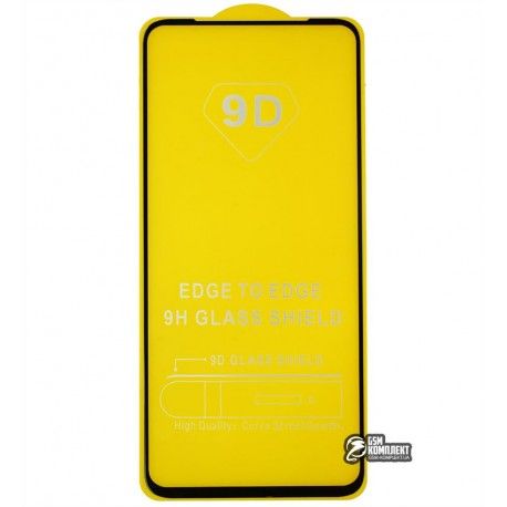 Загартоване захисне скло для Realme 6, Realme 7, Realme V5, Realme Q2, 0,26 мм 9H, 2.5D, Full Glue, чорний колір (140721)