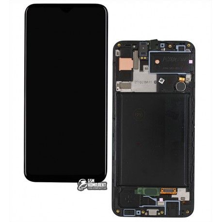 Дисплей для Samsung A307 Galaxy A30s, чорний, з сенсорним екраном, з рамкою, оригінал (PRC), оригінал glass (138774)