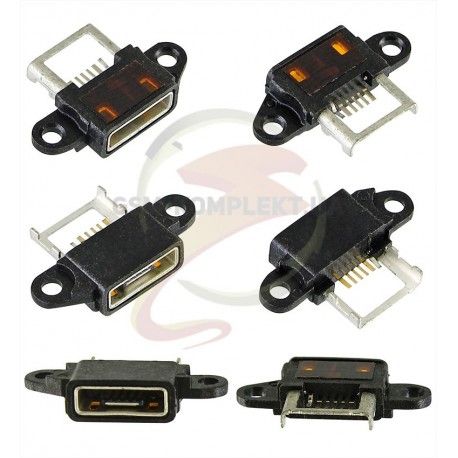 Конектор зарядки Xiaomi Mi Note, 6 pin, чорний, micro-USB тип-B (140209)