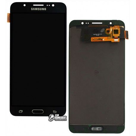 Дисплей Samsung J710 Galaxy J7 (2016), чорний, з сенсорним екраном (дисплейний модуль), з регулюванням яскравості, (TFT), China quality (140520)