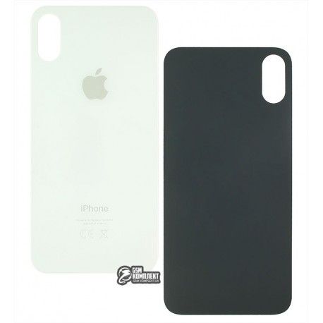 Задня панель корпусу iPhone XS, біла, без зняття рамки камери, big hole (139893)