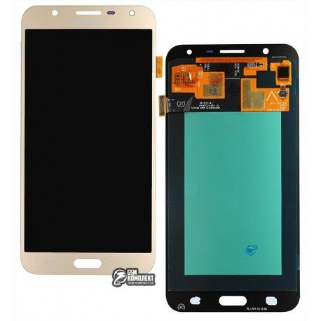 Дисплей для Samsung J701F / DS Galaxy J7 Neo, J701F / DS Galaxy J7 Neo, J701H / DS Galaxy J7 Neo, золотистий, з сенсорним екраном, (OLED), High quality (126463)