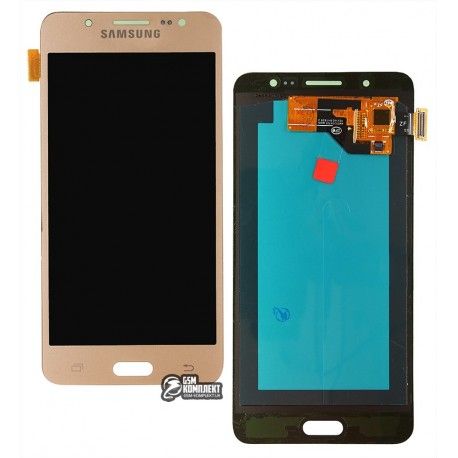 Дисплей для Samsung J5108 Galaxy J5 (2016), J510F Galaxy J5 (2016), J510FN Galaxy J5 (2016), J510G Galaxy J5 (2016), J510H Galaxy J5 (2016), J510M Galaxy J5 (2016), J510Y Galaxy J5 (2016 ), золотистий, з сенсорним екраном (дисплейний модуль), (OLED), High (126022)