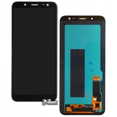 Дисплей Samsung J600 Galaxy J6, чорний, з сенсорним екраном, (OLED), High quality (141611)