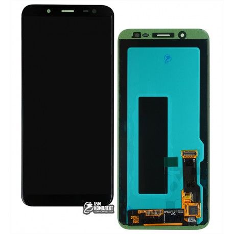 Дисплей для Samsung J600 Galaxy J6, чорний, з сенсорним екраном (дисплейний модуль), оригінал, оригінал glass, GH97-21931A (132120)