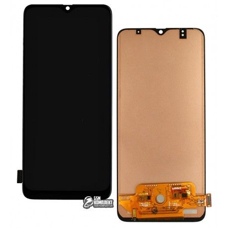 Дисплей для Samsung A705 Galaxy A70, чорний, з сенсорним екраном, з регулюванням яскравості, (TFT), China quality (139817)