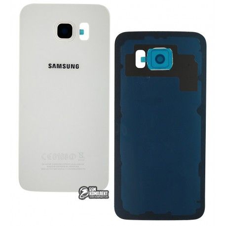 Задня панель корпусу для Samsung G920F Galaxy S6, біла, зі склом камери, 2.5D (145346)