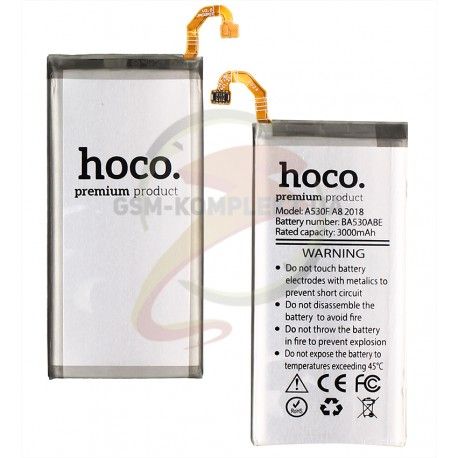 Аккумулятор Hoco EB-BA530ABE для Samsung A530 Dual Galaxy A8 (2018), (Li-ion 3.85V 3000 мАч) (145798)