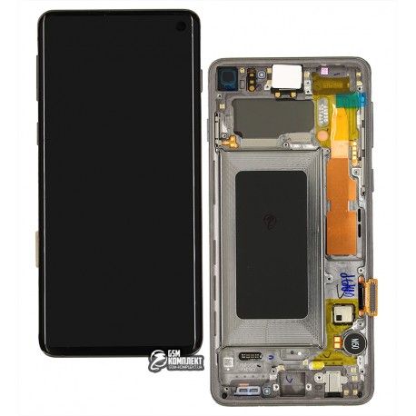 Дисплей Samsung G973 Galaxy S10, чорний, з рамкою, оригінал, GH82-18850A (133369)
