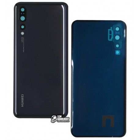 Задня панель корпусу для Huawei P20 Pro, чорна, зі склом камери (145418)
