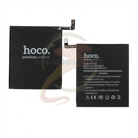 Акумулятор Hoco BN39 для Xiaomi Mi Play, Li-Polymer, 3,85 B, 3000 мАг (145697)
