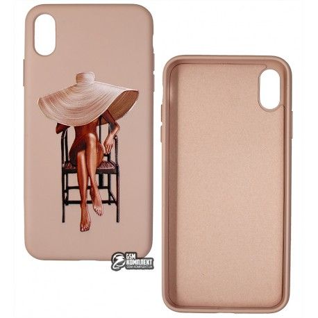Чохол для iPhone Xs Max, ART Lady with Hat, силіконовий (146531)