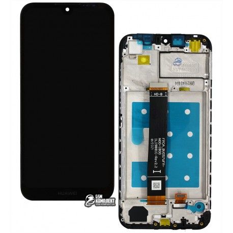 Дисплей для Huawei Honor 8S, Y5 (2019), чорний, з тачскріном, з рамкою, лого для Huawei, High quality, AMN-LX1, AMN-LX2, AMN-LX3, AMN-LX9, KSE-LX9, KSA-LX9 (143752)