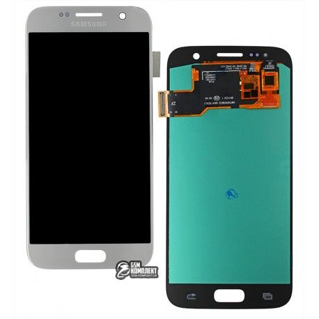 Дисплей Samsung G930 Galaxy S7, G930F Galaxy S7, сріблястий, з тачскріном, (OLED), High quality (145115)