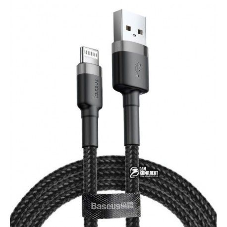 Кабель Lightning - USB, BASEUS Cafule, 2.4A, 0.5 метра, короткий для power bank (136972)