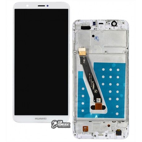 Дисплей для Huawei Enjoy 7s, P Smart, білий, з тачскріном, з рамкою, High quality, FIG-L31 / FIG-LX1 (145075)