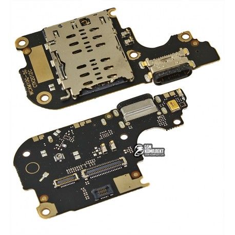 Шлейф для телефону Xiaomi Mi 10 Lite, конектора зарядки, (плата зарядки), China quality, M2002J9G (146095)