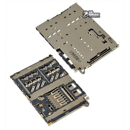 Конектор SIM-карти для Samsung A202 Galaxy A20e, A202F / DS Galaxy A20e, A405 Galaxy A40, A405F / DS Galaxy A40, з коннектором карти пам яті (146980)