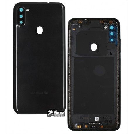 Задня панель корпусу для Samsung M115 Galaxy M11, чорна (145644)