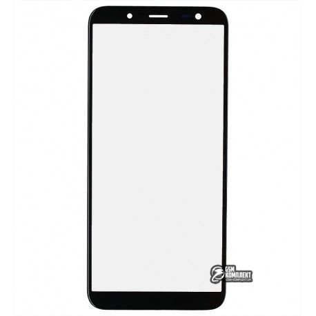 Скло дисплея Samsung J600 Galaxy J6 (2018), з OCA-плівкою, чорне (149551)