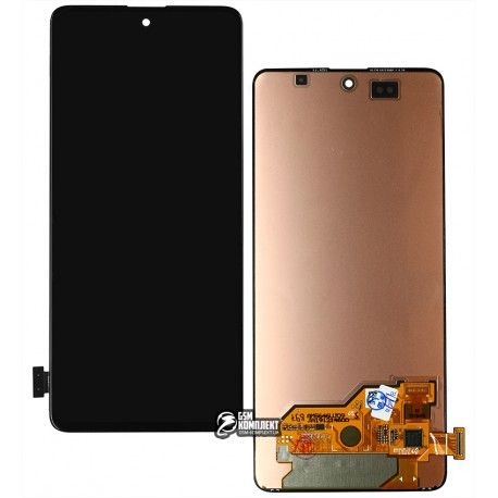 Дисплей для Samsung A515 Galaxy A51, A515F/DS Galaxy A51, чорний, з сенсорним екраном, оригінал (переклеєне скло) (150064)