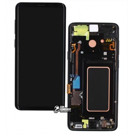 Дисплей для Samsung G965 Galaxy S9 Plus, чорний, з сенсорним екраном (дисплейний модуль), з рамкою, оригінал, сервісна упаковка, midnight black, GH9 (138582)