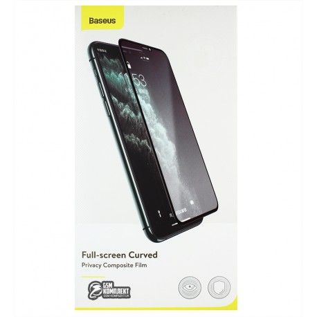 Захисне скло Baseus 0.25mm Full-screen Curved Privac For iPhone X/XS/11Pro \ Black (150674)