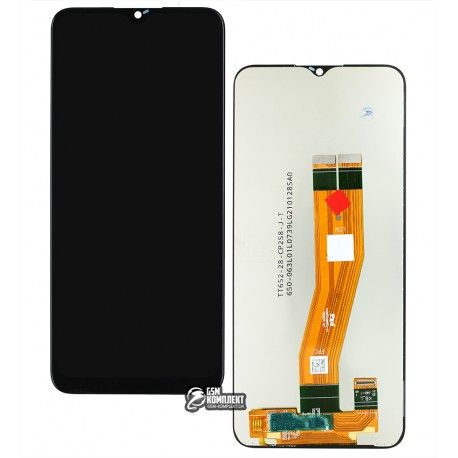 Дисплей для Samsung A025F/DS Galaxy A02s, M025 Galaxy M02s, чорний, з сенсорним екраном, оригінал (переклеєне скло) (149096)