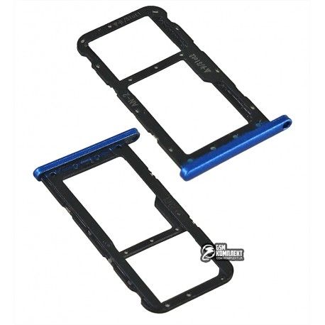 Тримач SIM-карти для Huawei P20 Lite, синій, c тримачем MMC (148978)