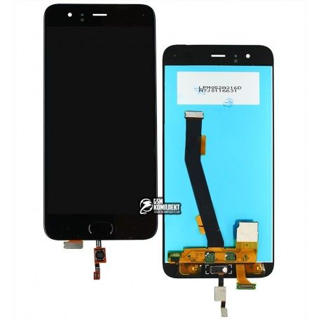 Дисплей для Xiaomi Mi 6, чорний, без рамки, оригінал (переклеєне скло), з сканером відбитків пальців (з Touch ID), MCE16 (152084)