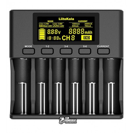 Зарядний пристрій Liitokala Lii-S6, 6 каналів, Ni-Mh/Li-ion/Li-Fe/18650 USB, Powerbank, LED (152628)