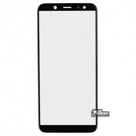 Скло дисплея Samsung A600F Dual Galaxy A6 (2018), з OCA-плівкою, чорний колір (141552)