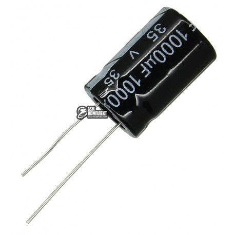 Конденсатор електролітичний 1000 uF 35 V, 105 C, d13 h21 (CHONG) (131847)