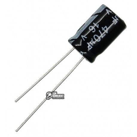 Конденсатор електролітичний 470 uF 16 V, 105 C, d8 h12 (CHONG) (153677)