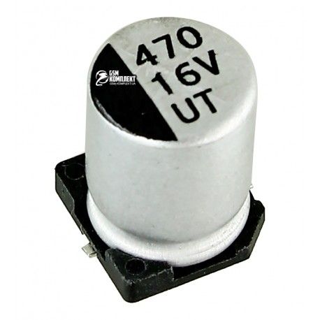 Конденсатор електролітичний 470 uF 16 V, d8 h10.2, VT алюмінієвий SMD (134532)