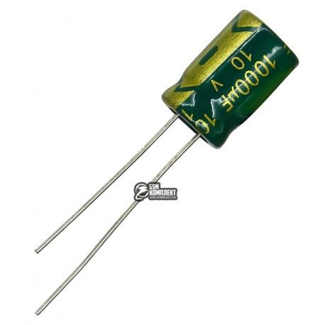 Конденсатор електролітичний 1000 uF 10 V, 105 C, d8 h12 (низький імпеданс) LOW ESR (CHONG) (153617)