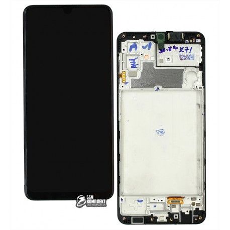 Дисплей для Samsung M325 Galaxy M32, чорний, з рамкою, оригінал, service pack box, (GH82-26193A/GH82-25981A) (152110)