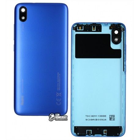Задня панель корпуса для Xiaomi Redmi 7A, блакитний, із склом камери, з боковими кнопками, оригінал, Gem Blue, MZB7995IN, M1903C3EG, M1903C3EH, M19... (153881)