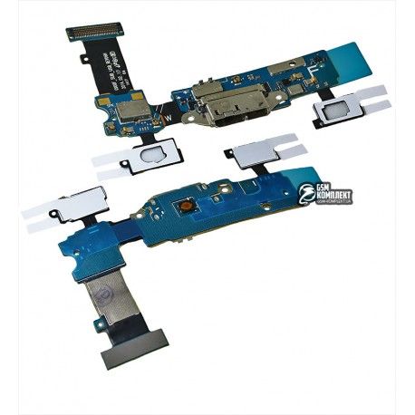 Шлейф для Samsung G900F Galaxy S5, конектора зарядки, з компонентами , REV.06, REV.08 (078007)