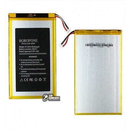 Акумулятор Borofone HB3G1 для Huawei MediaPad (S7-301u), Li-Polymer, 4,2 B, 4100 мАг (154323)
