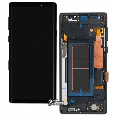 Дисплей для Samsung N960 Galaxy Note 9, чорний, з тачскріном, з рамкою, оригінал (переклеєне скло), Midnight Black (143488)