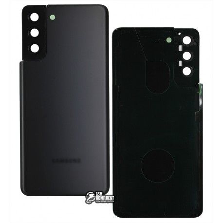 Задня панель корпуса для Samsung G996 Galaxy S21 Plus 5G, чорний, із склом камери, Phantom Black (151506)