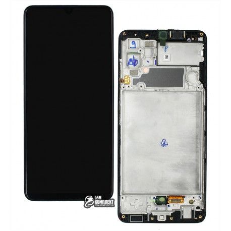 Дисплей для Samsung A325 Galaxy A32, чорний, з рамкою, оригінал (переклеєне скло) (153493)