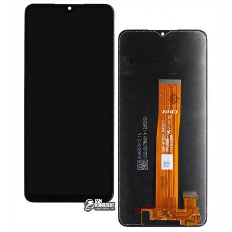 Дисплей для Samsung A125F Galaxy A12, A326 Galaxy A32 5G, чорний, без рамки, оригінал (переклеєне скло) (154012)