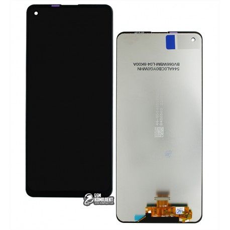 Дисплей для Samsung A217 Galaxy A21s, чорний, без рамки, оригінал (переклеєне скло) (154013)