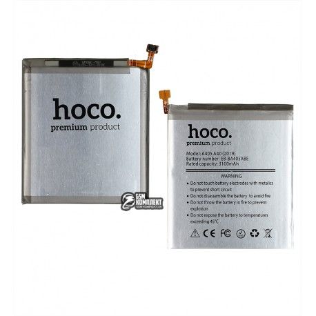 Акумулятор Hoco EB-BA405ABE для Samsung A405F / DS Galaxy A40, Li-Polymer, 3,85 B, 3020 мАг (142714)