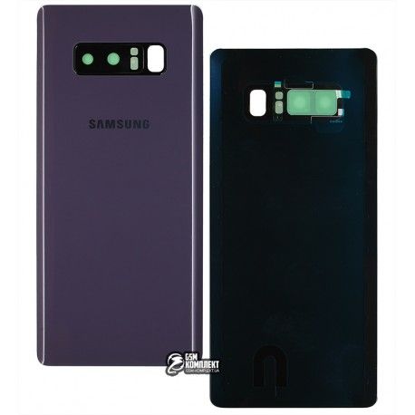 Задня панель корпусу для Samsung N950F Galaxy Note 8, сірий колір, зі склом камери, повна збірка, оригінал (PRC), orchid gray (138638)