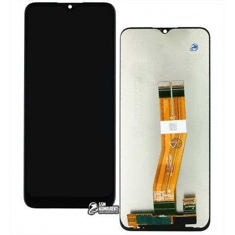 Дисплей для Samsung A037G Galaxy A03s, чорний, Best Quality, без рамки, China quality, з чорним шлейфом, (162x72 mm) (156232)